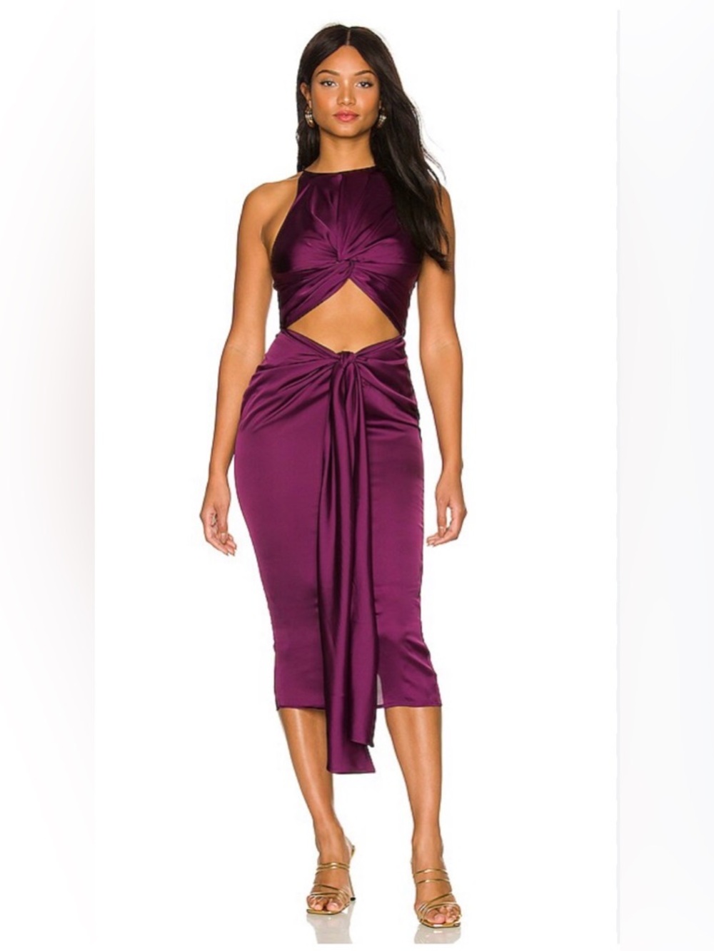 ANDREA IYAMAH Reni Plum Dress in Satin NWT Small - Picture 7 of 13